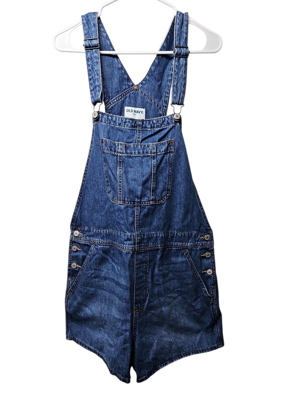 Old Navy Baggy Denim Jean Shortalls Sz Large Womens
